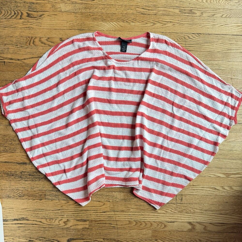 Lane Bryant Kimono Top Womens 18/20 Red White Stripe USA Lagenlook Beach Coastal